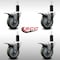 Service Caster 4'' SS Gray Poly Swivel 1-1/4'' Expanding Stem Caster Set Total Lock Brake, 4PK SCC-SSEXTTL20S414-PPUB-114-4 - alternate 3